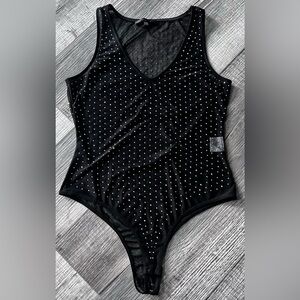 Women’s Black Studded Bodysuit Size 2x